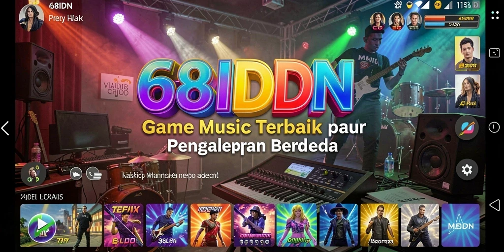 Tampilan gameplay musik yang interaktif dan seru di 68IDN.