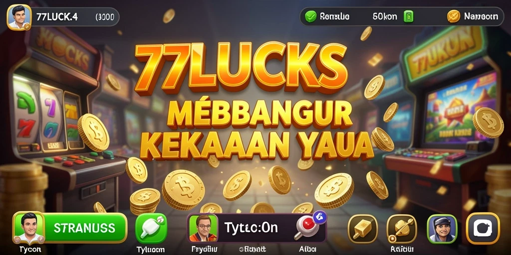 Screenshot utama 77LUCKS menampilkan gameplay Tycoon yang seru.