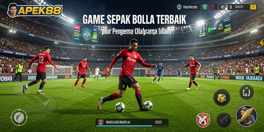 Gambaran gameplay APEK88 yang mendebarkan di lapangan sepak bola.