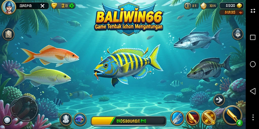 Screenshot gameplay BALIWIN66 menampilkan aksi tembak ikan yang seru.