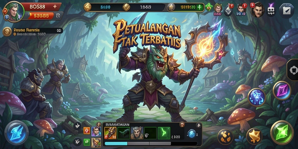 Tampilan gameplay RPG yang seru dan mendebarkan di BOS88.