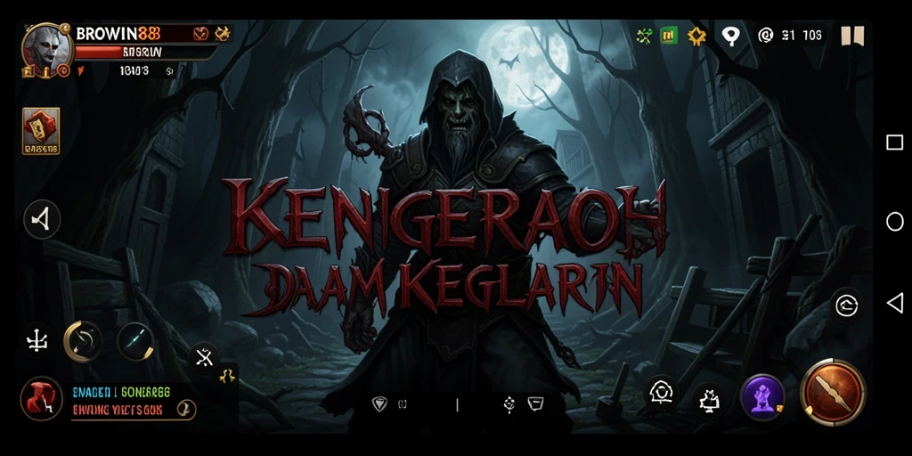 Tangkapan layar gameplay BROWIN88 menampilkan suasana Horror yang mencekam.