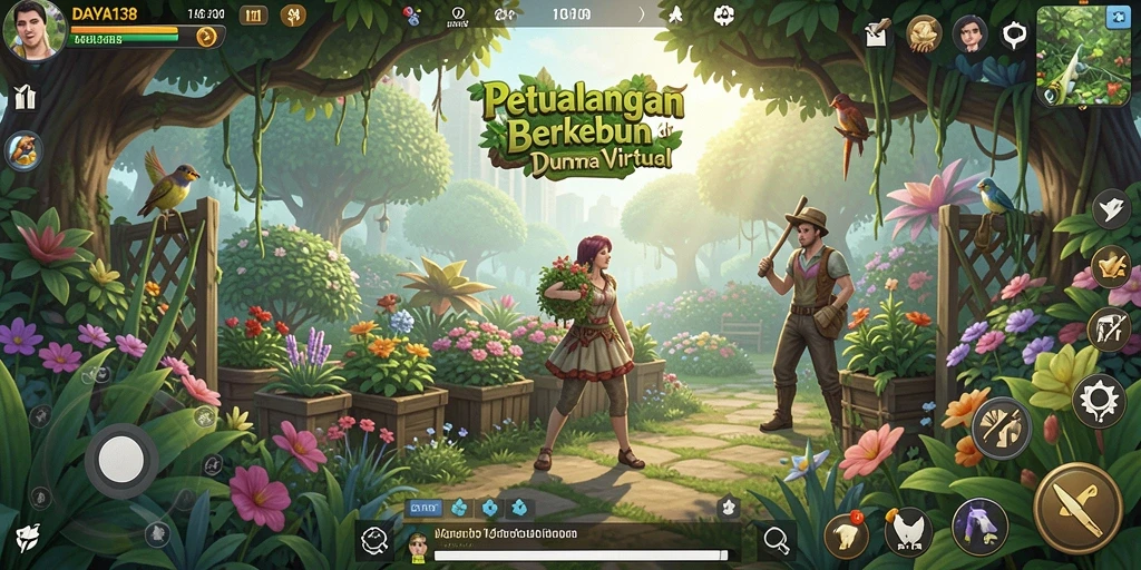 Tampilan gameplay DAYA138 yang menakjubkan dengan aktivitas berkebun.