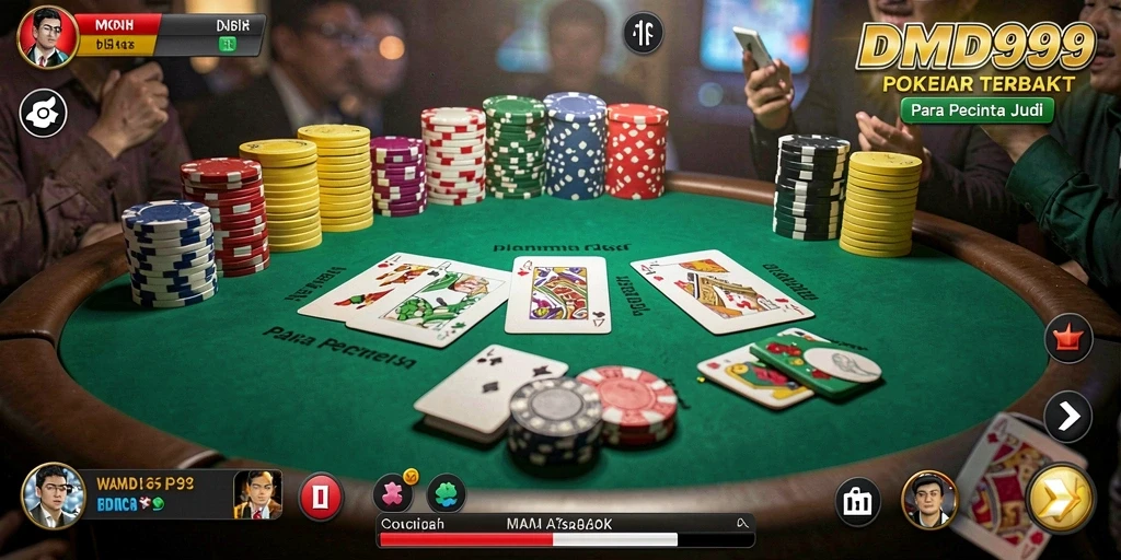 Screenshot DMD999 menampilkan gameplay poker yang seru dan interaktif.