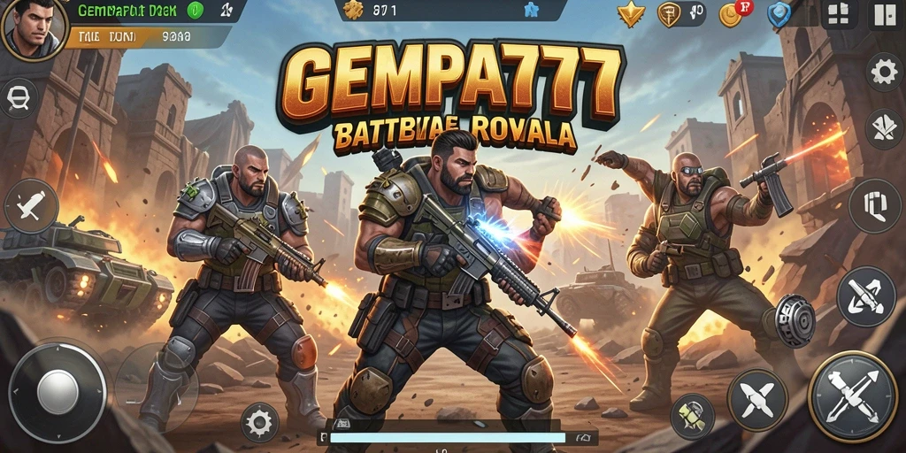 Tampilan gameplay mendebarkan di arena Battle Royale.