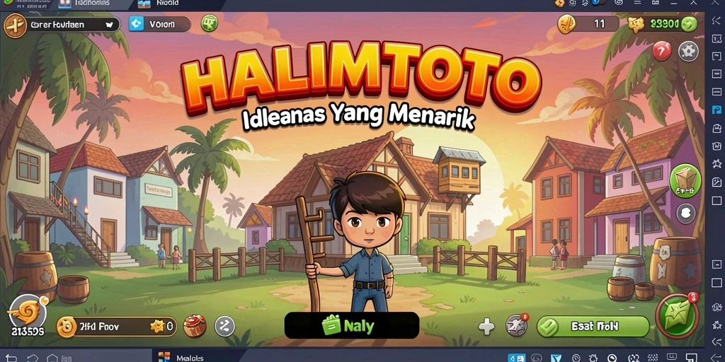 Gameplay HALIMTOTO yang seru dengan mekanika Idle.