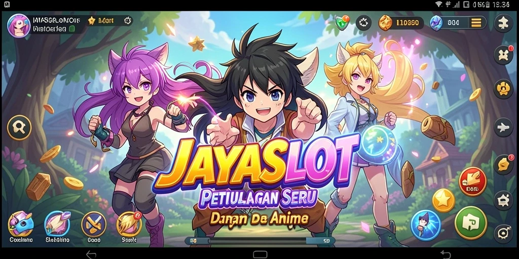 Tampilan gameplay JAYASLOT dengan karakter anime yang menarik.