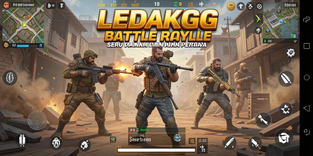 Screenshot dari gameplay seru di LEDAKGG dengan pertempuran intens.