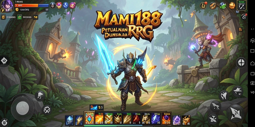 Tampilan gameplay MAMI188 yang menampilkan aksi pertempuran RPG antar karakter.