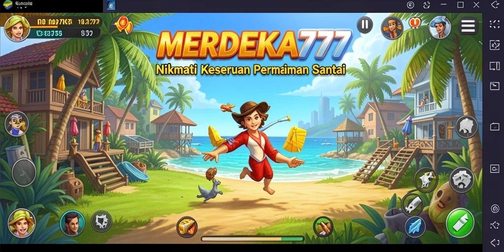 Tampilan gameplay MERDEKA777 yang penuh warna dan menyenangkan.