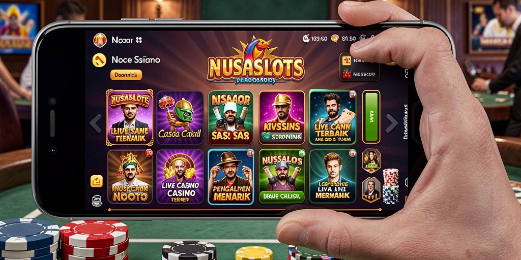Tampilan menarik gameplay Live Casino di NUSASLOTS dengan dealer profesional.