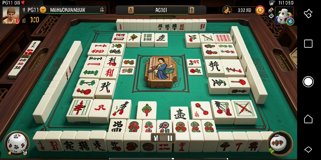 Tangkapan layar PG11 menampilkan gameplay Mahjong yang menarik dan penuh strategi.