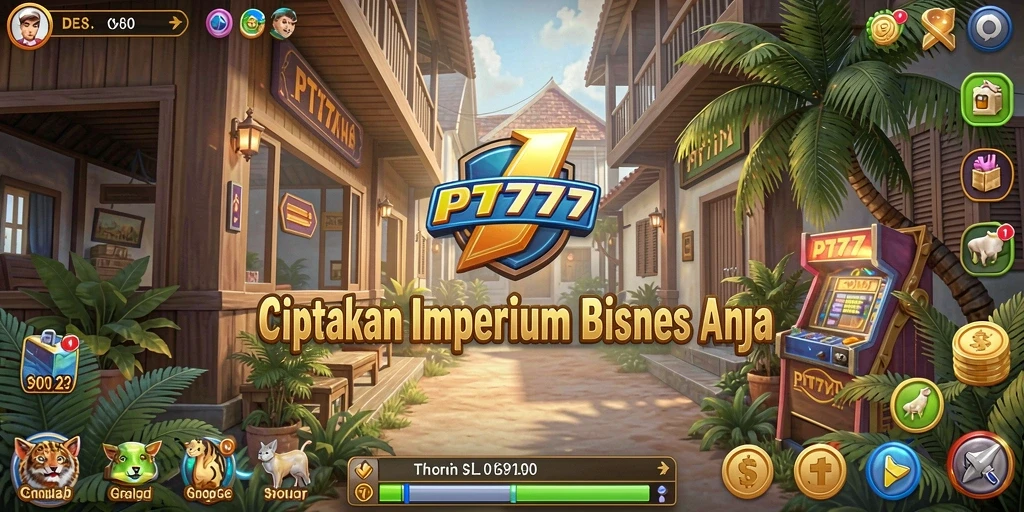 Tangkapan layar gameplay PT777 menampilkan proses pembangunan bisnis yang seru.
