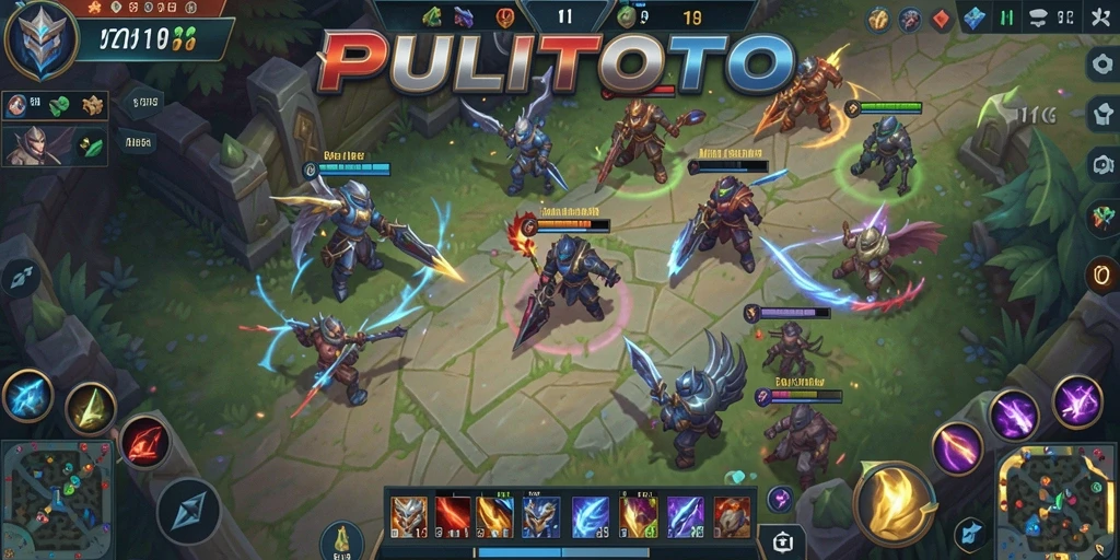 Gameplay seru PULITOTO dalam aksi pertempuran MOBA.