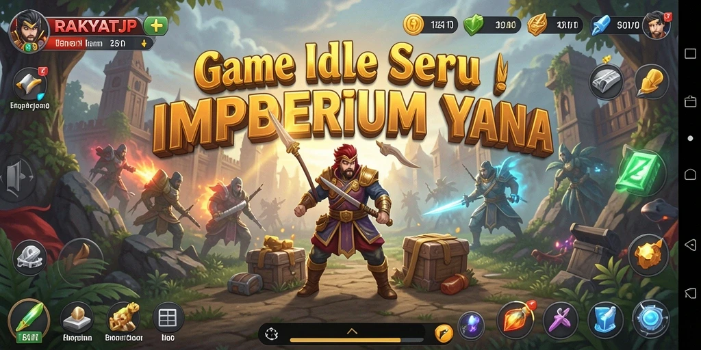 Tampilan permainan RAKYATJP dengan elemen gameplay Idle yang menarik.