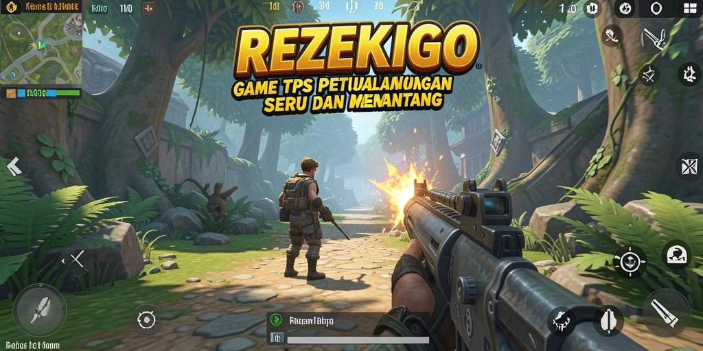 Screenshot utama menunjukkan gameplay seru dan interaktif dari REZEKIGO.