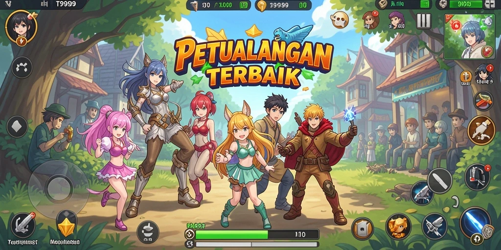 Tampilan gameplay seru dan karakter Anime yang memikat.