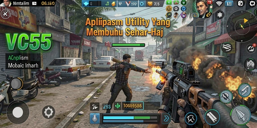 Tampilan antarmuka pengguna aplikasi VC55 yang modern dan fungsional.